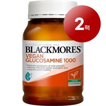 Blackmores 와와마켓 호주산 직송 Blackmores 블랙모어스 비건 글루코사민 1000mg 200정 관절 연골 건강 관리 1팩, 2팩