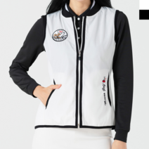 기타브랜드 여성 골프웨어 일상복 캐릭터 포인트 집업 핏 조끼