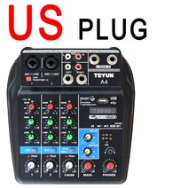 디제잉장비 A4 사운드 믹싱 콘솔 USB 레코드 컴퓨터 재생 48V 팬텀 전원 지연 효과 채널 오오 믹서, A4 US Plug