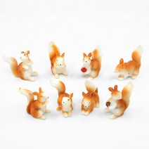 테라리움 만들기 재료 - 다람쥐 피규어 2종 4P세트(대4P/소4P), B타입_다람쥐 4P(소)