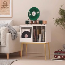 원목 책꽂이 캐비닛 정리함 북선반 서재 칸막이 레코드 수납 선반 LP 앨범 인테리어, C.애쉬 화이트