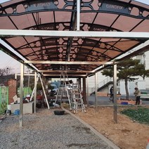 캐노픽스 1870x4400 학교 병원 공원 공공시설 쉼터 주차장 비가림시설 차양 비막이, 그린, 그레이, 은백색(기본색상)