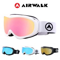 AW-3000M 미러렌즈 보드 스키고글 안경병용, 화이트-핑크미러