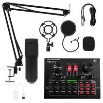 BM800 사운드 카드 세트 마이크 라이브 방송 노래방, V8Xpro사운드카드+블랙BM800