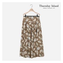써스데이아일랜드 [Thursday Island] 여성 부채 패턴 티어드 스커트(T214MSK243W) 421855