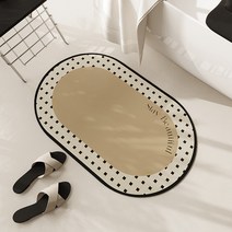 공간더하기 빨아쓰는 규조토 발매트 욕실 주방 현관 예쁜발매트 구조토발매트 규토발매트, 블랙도트