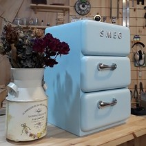 공간박스 수납박스 정리박스 나무상자 약상자 3단 (스카이블루), SMEG