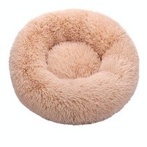고양이 숨숨집 키튼박스 보온집 텐트 라운드 고양이 침대 슈퍼 소프트 롱 플러시 96, 100cm, 베이지 옐로우