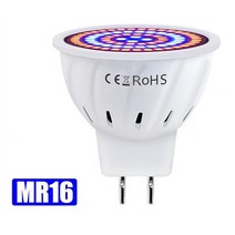 피토 LED 수경 성장 조명 E27 전구 MR16 전체 스펙트럼 220V UV 램프 식물 E14 꽃 모종 Fitolamp GU10, [05] MR16, [01] 48leds-2PCS, [01] 220V