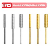 체인 엔진 톱날연마기 3/4/5/6pcs 다이아몬드 코팅 원통형 버 4/4.8/5.5mm 전기 톱 숫돌 파일 연삭 도구, [11] 6pcs