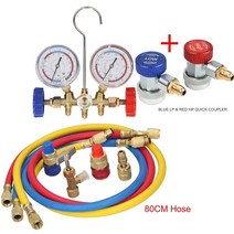 매니폴드게이지 압력 게이지 에어컨 냉매 에어 콤프레샤 가스 주입기 메니폴드 매니폴더 3, 도구 01 세트 어댑터