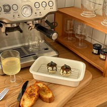 화이트 세라믹 스텐 밧드 발뮤다 오븐 트레이 S