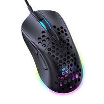 게이밍마우스 게임용 컴퓨터 RYRA-USB 유선 마우스 RGB 백라이트 게임용 초경량 허니콤 7200 DPI 프로그래, 01 black, 한개옵션1