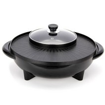 220v 1700w 5 기어 무연 전기 구이 팬 작은 수프 냄비 2 in 1 붙지 않는 바베큐 기계 3 인용