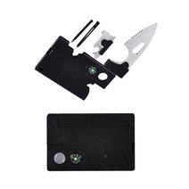 [유니원] 지갑에 쏙 캠핑 카드형 나이프 카드공구 나침반 10가지 만능공구, 나이프공구블랙