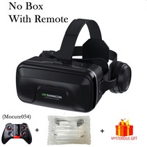 샤인콘 vr viar 3d 가상 현실 헤드셋 헬멧 장치 고글 렌즈 스마트 모바일 휴대 전화 게임, 협력사, 상자 054 리모컨 없음