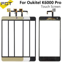 터치패널 OUKITEL K6000 Pro 터치 스크린 유리 패널 5.5 인치 센서 렌즈 도구 접착제, Black with Tools