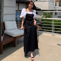 떳다그녀 레겐 카고 스트랩 롱 원피스