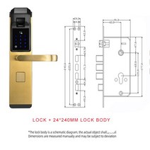 홈아파트 지문 코드 도어 스마트 잠금 RFID 키패드 리더 액세스 시스템, 02 GOLD_01 22*240 (6085)