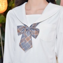 차분한 오렌지 블라썸 리본 넥타이 교복 학생복