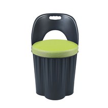 천하퍼니처 등받이형 수납의자, 등받이형 바디(블랙)/쿠션(그린)