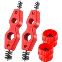 디버링 툴 이바리 면취 모따기 4 In 1 Pipe Deburring Brush Cleaner Tool Copper and Reamer Value Set Inner-Outer Ch, [02] 4Pcs Set
