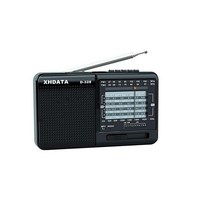 XHDATA D-328 단파 AM FM DSP 휴대용 소형 멀티 밴드 라디오 스테레오 MP3 플레이어 충전식 배터리 이어폰 잭 멀티미디어 스피커 USB 마이크로 SD 카드 포함, Black