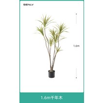 드라세나 드라코 조화 인조 나무 인테리어 식물 대형 화분 거실 장식, 1.6m 용혈수