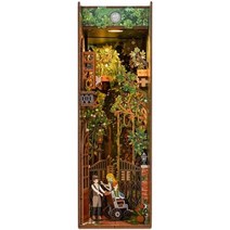 DIY 나무 책 구석 선반 삽입 키트 수제 건물 미니어처 인형의 집 가구 북 엔드 장난감 선물, 07 딥 블루