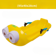 잔디 눈 썰매 휴대용 보드 아동 2인용 플라스틱 겨울 얼음썰매, 노란색