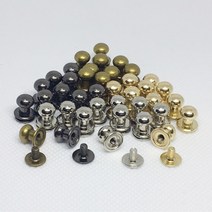 가죽 공예 둥근머리 나사 리벳 파우치 소품 잠금 꼭지 버튼 단추 셀프 리폼 수선 5X7 실버