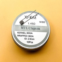 히팅코일 MTL 코일 융합 Clapton 외계인 사전 제작 NI80 A1 저항 난방 와이어 Berserker V3 탱크 용 10, 03 ni80 1.45ohm
