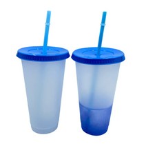 보냉컵 텀블러 리유저블 텀블러 추천 콜드컵 보냉 473700ml 색상 변경 콜드 컵 재사용 가능한 플라스틱 뚜껑 및 빨대 콜드 컵 빨대 컵 음료 용기 주방 가제트, 협력사, 03 700ml