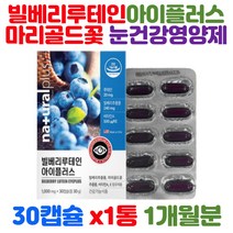 미국 직수입 빌베리 루테인 아이플러스 마리골드꽃 추출물 비타민A 비타민E 영양제 캡슐 안토시아닌 눈피로 눈피로감 황반색소 밀도유지 눈 건강 기능 식품 보조제 50대 60대 남성