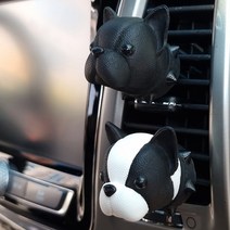 차량용 석고방향제 프렌치 불독 가로형 세로형 가죽질감, 하양, 로드데발