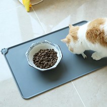 강아지 고양이 실리콘 밥그릇 물그릇 식기 매트, 그레이