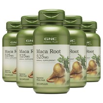 GNC [5개 SET] 마카루트 525mg 100정 (캡슐) Herbal Plus Whole Herb Maca Root 100caps, 1개