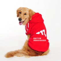 대형견 플리스 스웨트셔츠 골든 리트리버 허스키 래브라도 대형견 옷, 3XL, 큰 개 디 레드