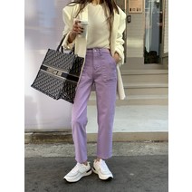 크레이프 시크릿밴딩 퍼플 부츠컷 면바지 팬츠