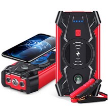 자동차배터리충전자동차 점프 스타터 800A 배터리 충전기 8000mAh 비상 보조베터리 부스터 LED 시작 장치 1, 02 with clip