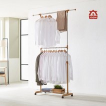 참생활 이동식 와이드2단 옷걸이행거 수납선반 고급형, 화이트