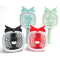 owl led fan 충전식 LED 미니 부엉이 손선풍기 손풍기, 레드