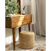 웨딩포 수초 푸프스툴 원형 심플 타입, 수초 스툴, 베이지