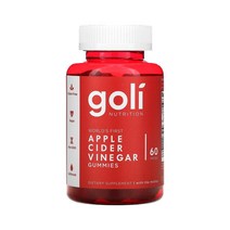 Goli Nutrition 골리 뉴트리션 애플 사이다 비니거 구미젤리 60개 엽산 시아노코발라민 함유