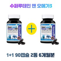 (1+1) 네츄럴라이즈 슈퍼루테인 오메가3 3개월분 1200mg x 90캡슐 2통 6개월분