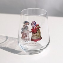 바보사랑 모애 레트로감성 홈카페 디자인 유리컵 프렌치무드A 425ml 1개.아이마이홈