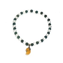 황옥 백제곡옥 천연보석 행운 원석팔찌 HSMA-5185