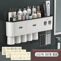 DND 칫솔걸이 꽂이 거치대 치약디스펜서 욕실 수납선반 (주)존글로벌, 5구