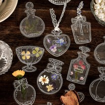 감성 유리병 유리컵 PET 다꾸 조각 스티커 4종, 유리병 C (ST-2003)