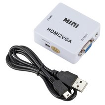 미니 pc 사무용 컴퓨터 데스크탑 초소형pc 가정용 인강용 bggqgg original hd 1080p mini hdmi to vga converter with audio 2, 하얀
